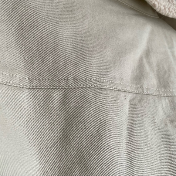 ASOS DESIGN Petite borg lined cotton jacket in stone - Picture 15 of 15